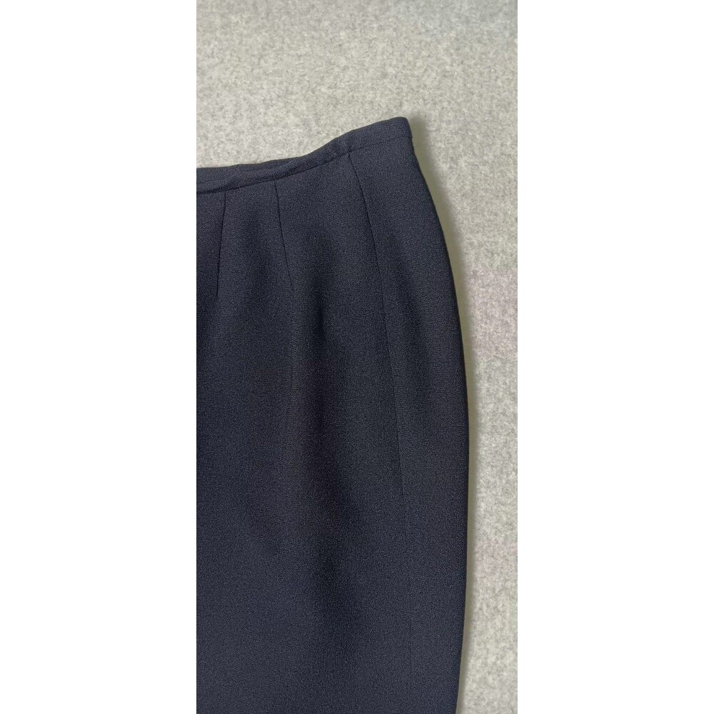 Evan Picone Petites Pencil Midi Skirt 12 Midnight Blue Quiet Luxury Old Money - Picture 4 of 12
